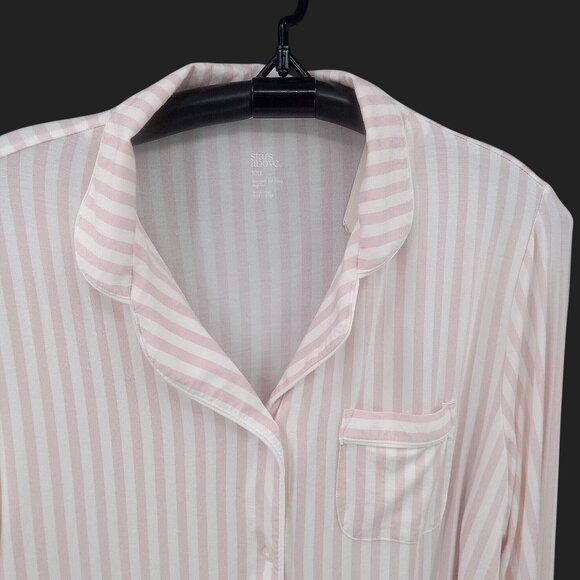 Stars Above Womens Pink Striped Pajamas Size XXL Button Front New Soft Knit Jers - Picture 4 of 10